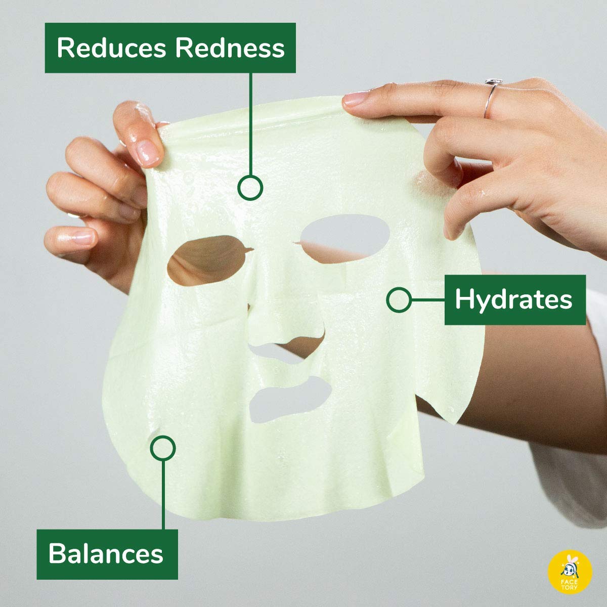 FACETORY Artemisia Refreshing Relief Sheet Mask – Soothe Redness & Balance Skin (10 Pack)
