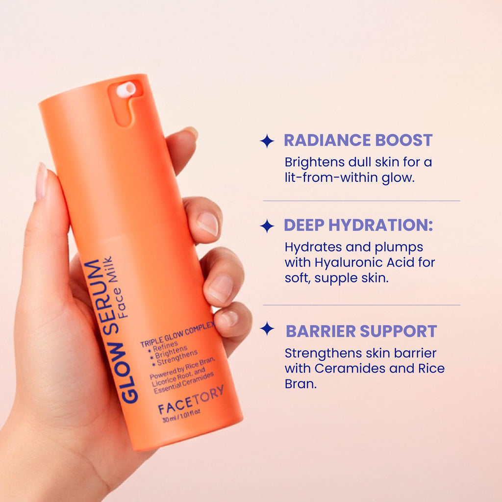 FaceTory Glow Serum Face Milk – Hydrating Korean Serum with Rice Bran, Licorice Root & Ceramides
