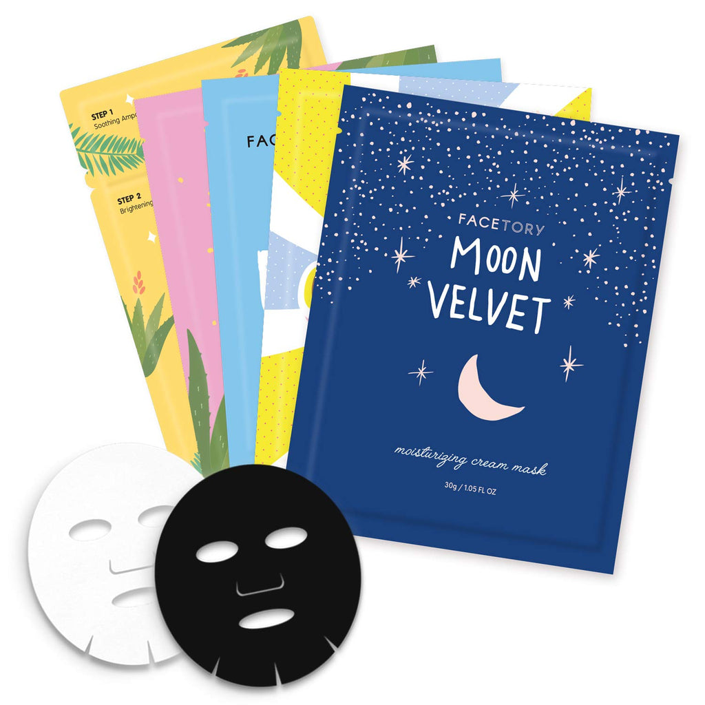 FACETORY Collection Facial Mask Set – Hydrating, Purifying, Soothing & Revitalizing (10 pcs)