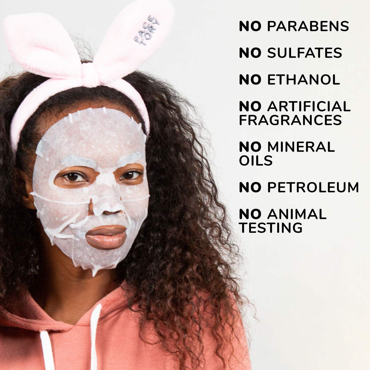 FACETORY Everyday Rice Bran Sheet Mask – Plant-Based K-Beauty Face Mask (10 Pack)