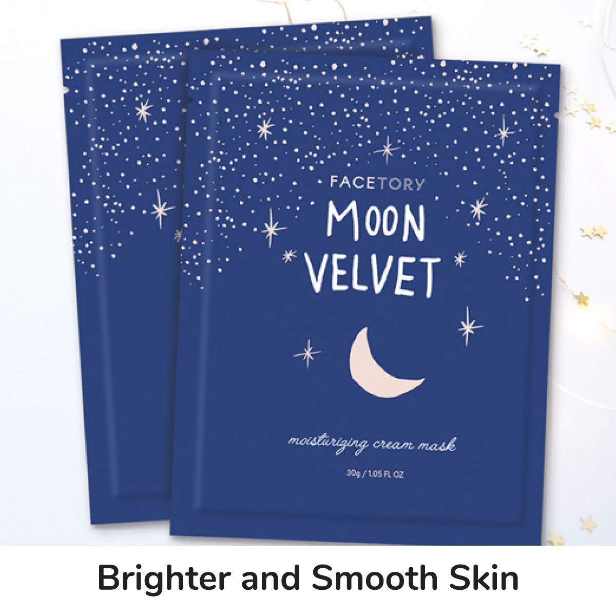 FACETORY Moon Velvet Face Masks – Hydrating Sheet Masks with Hyaluronate & Shea Butter (10-Pack)