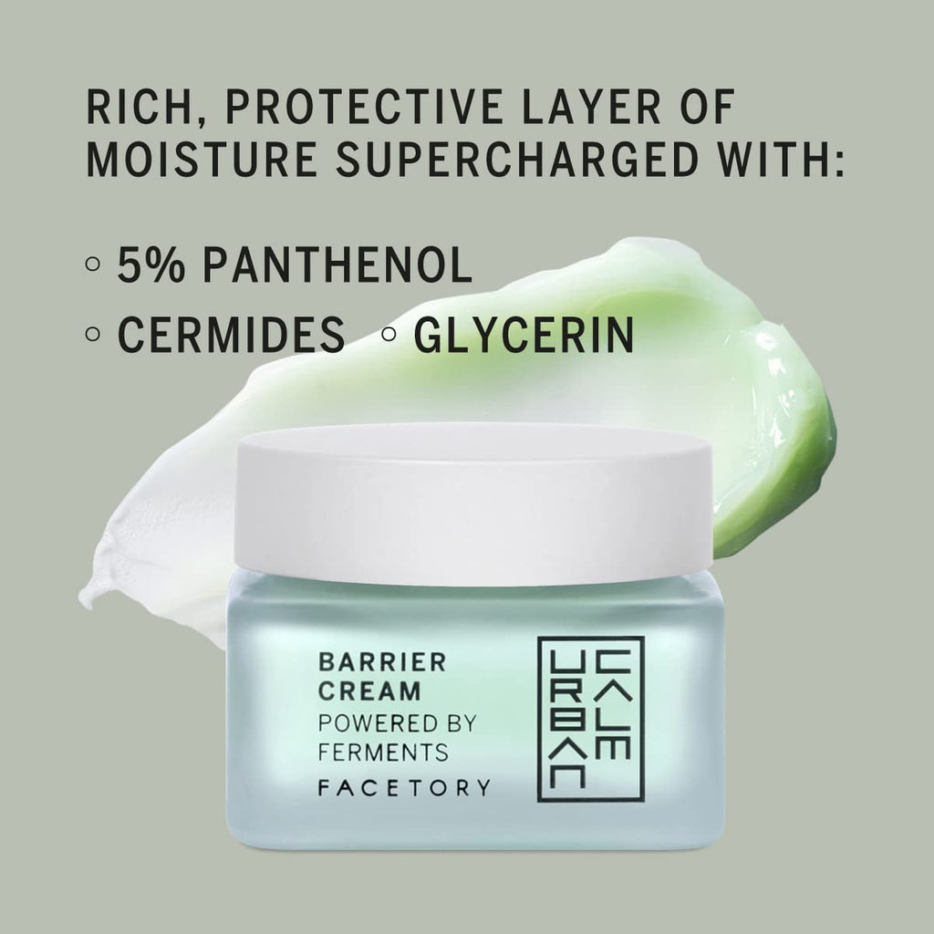 FACETORY Urban Calm Barrier Cream — Hydrating Face Moisturizer with Hyaluronic Acid & Fermented Honeybush