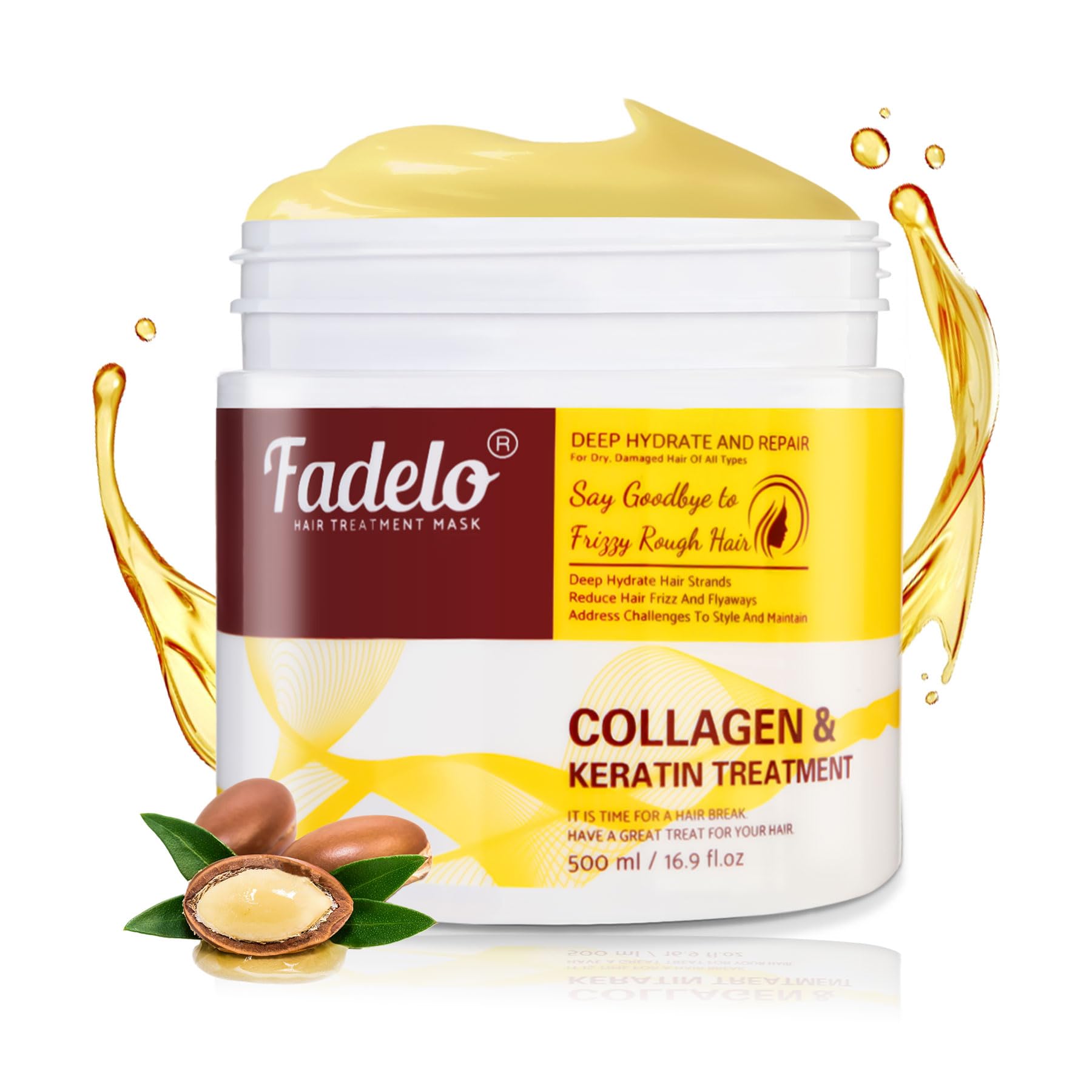 Fadelo Keratin Hair Mask with Collagen & Argan Oil – 500ml