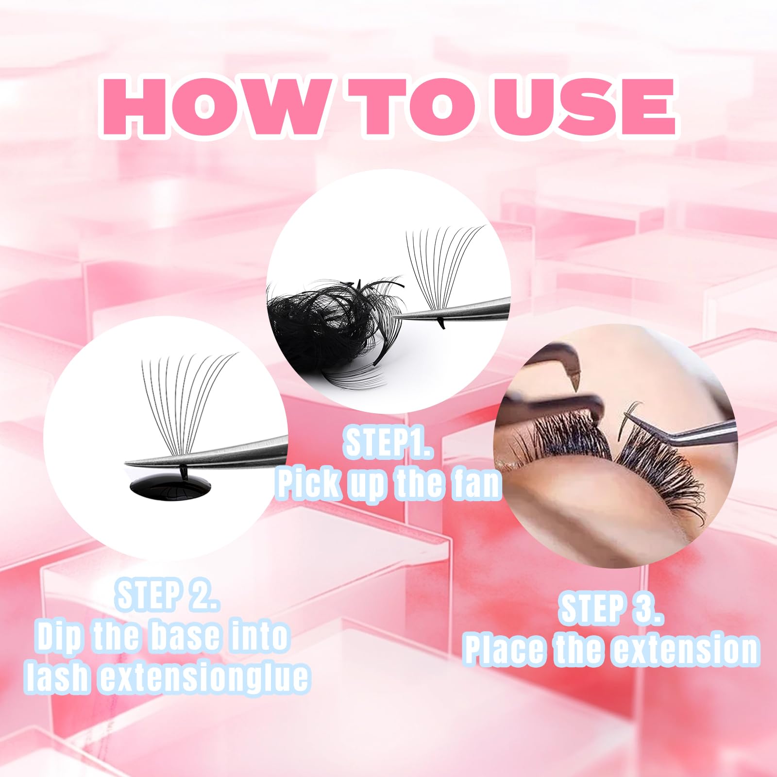 FADLASH 600 Premade Volume Fans Wispy Lash Extensions – Natural Look, 0.07D Curl, 10-15mm Mix Length