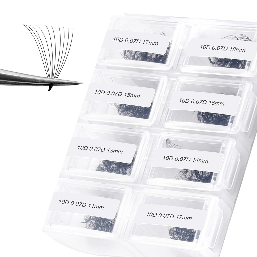FADLASH 600 Premade Volume Fans Wispy Lash Extensions - Natural Look, 0.07D Curl, 10-18mm DIY Lash Kit