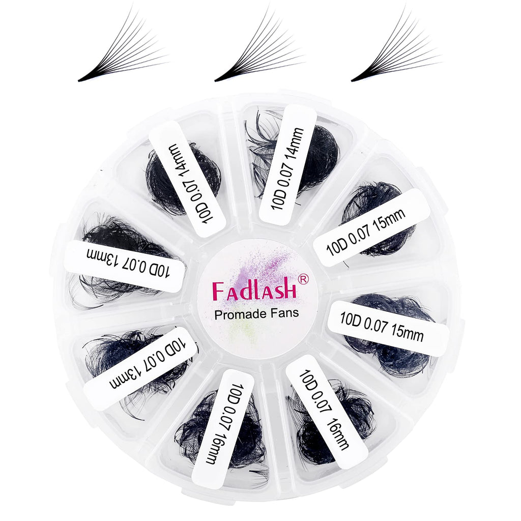 FADLASH Lash Extension 1000 Fans Premade Tray – Mixed D Curl 10D-0.07D, 13-16mm
