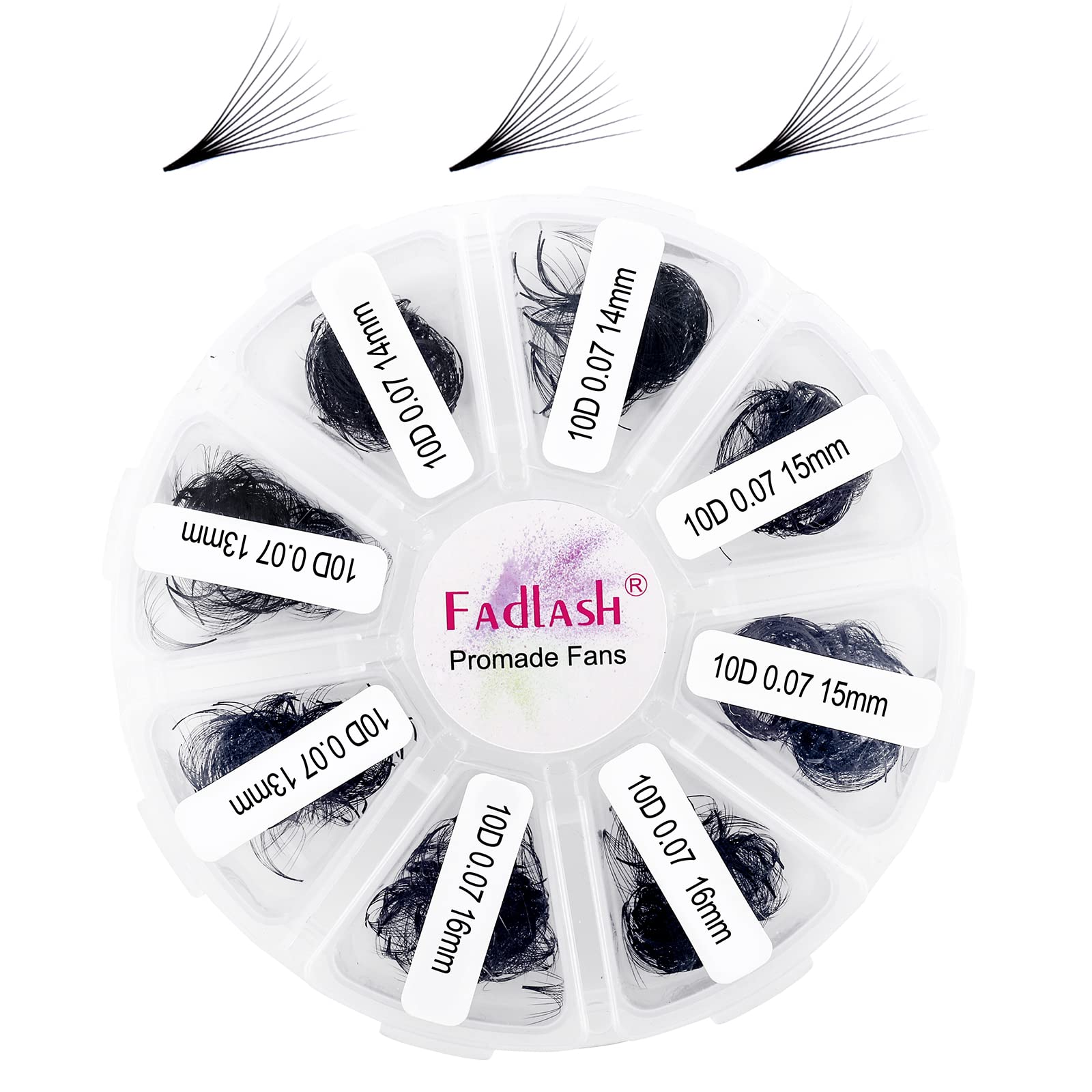 FADLASH Lash Extension 1000 Fans Premade Tray – Mixed D Curl 10D-0.07D, 13-16mm