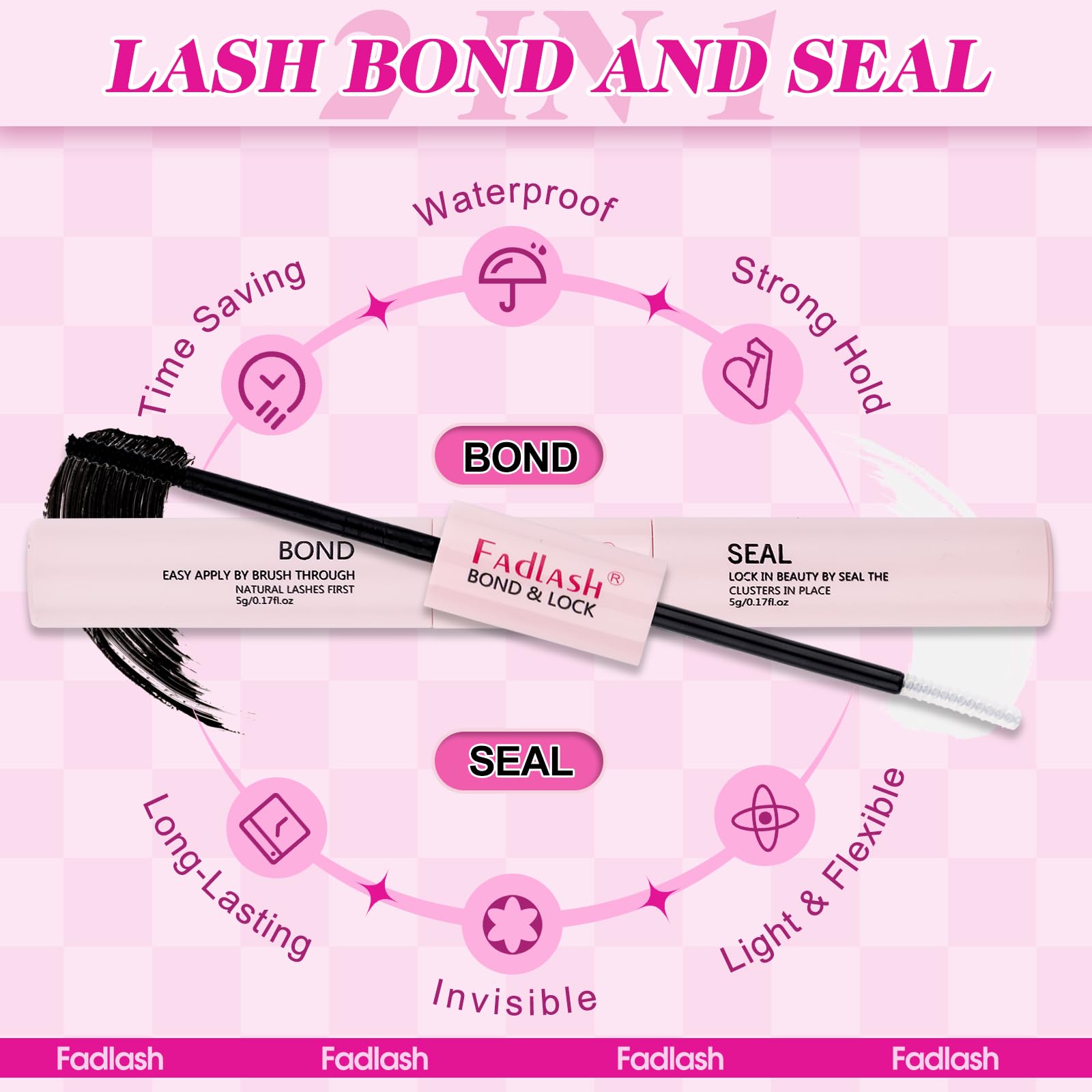 FADLASH Lash Clusters Kit 560Pcs | 8-16mm D-Curl DIY Extensions with Bond & Seal