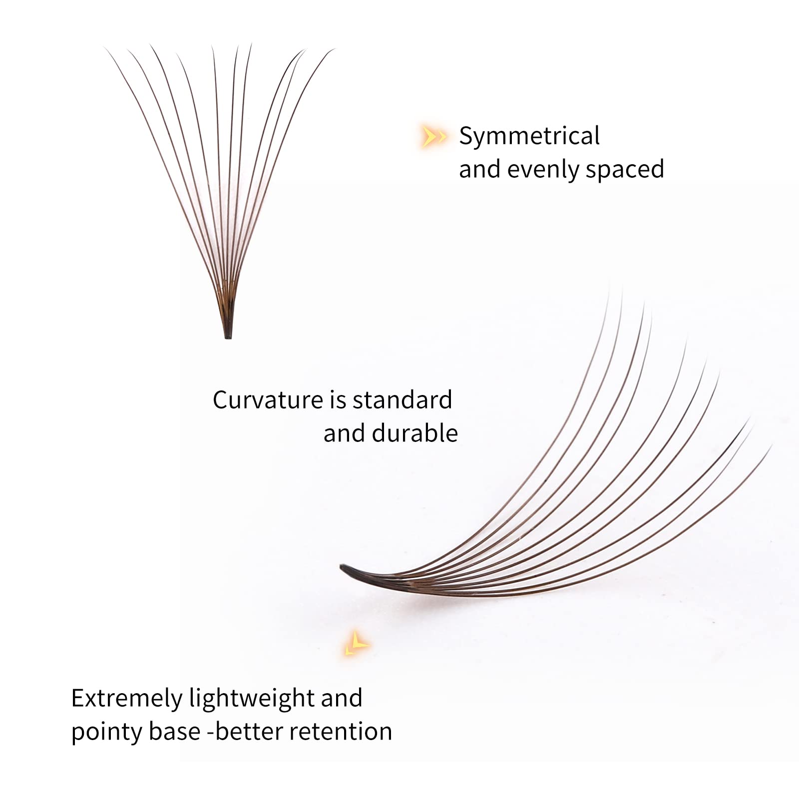 FADLASH Colored Lash Extensions 10D Premade Fans – 1000pcs Brown Mix (7D-16mm)
