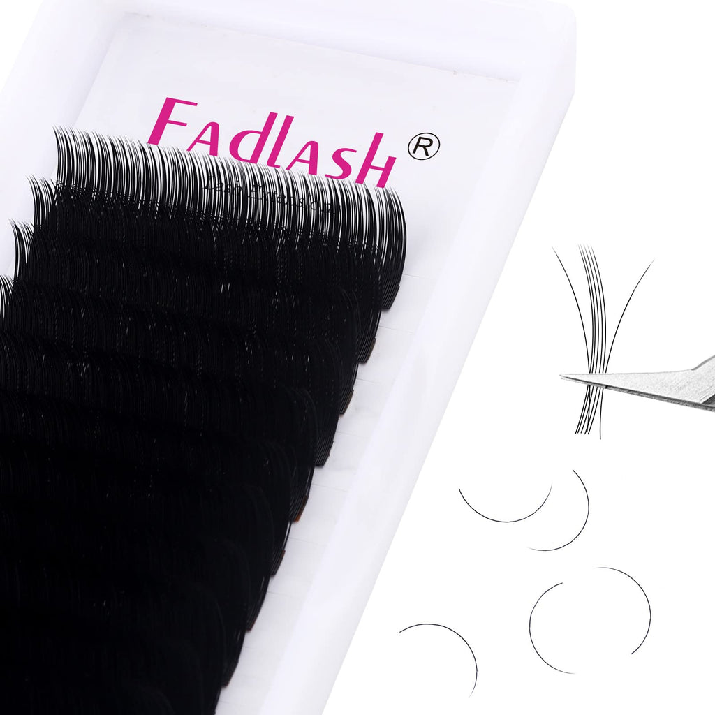 FADLASH Classic Volume Lash Extensions 0.07 D Curl 20-25mm – Premium Silk, Matte Black