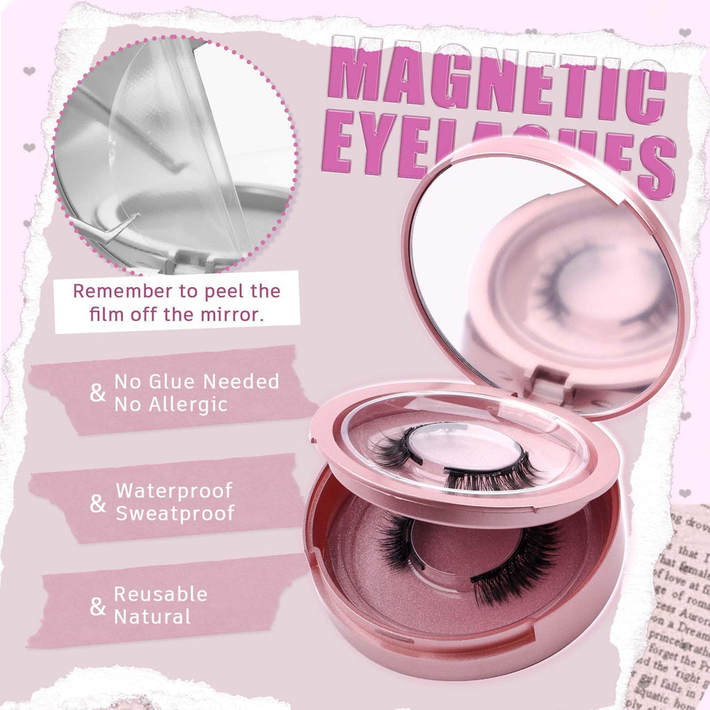 FADLASH Magnetic Eyelashes – Natural Look, Glue-Free, Reusable Lashes with Applicator (2 Pairs) S01