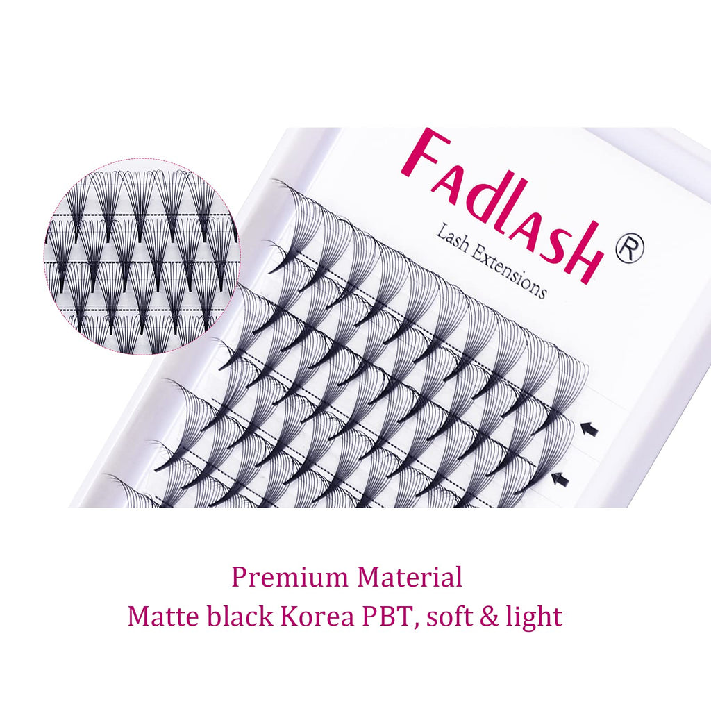 FADLASH 0.07mm C Curl 10D Premade Volume Lashes - 120pcs 10mm PBT