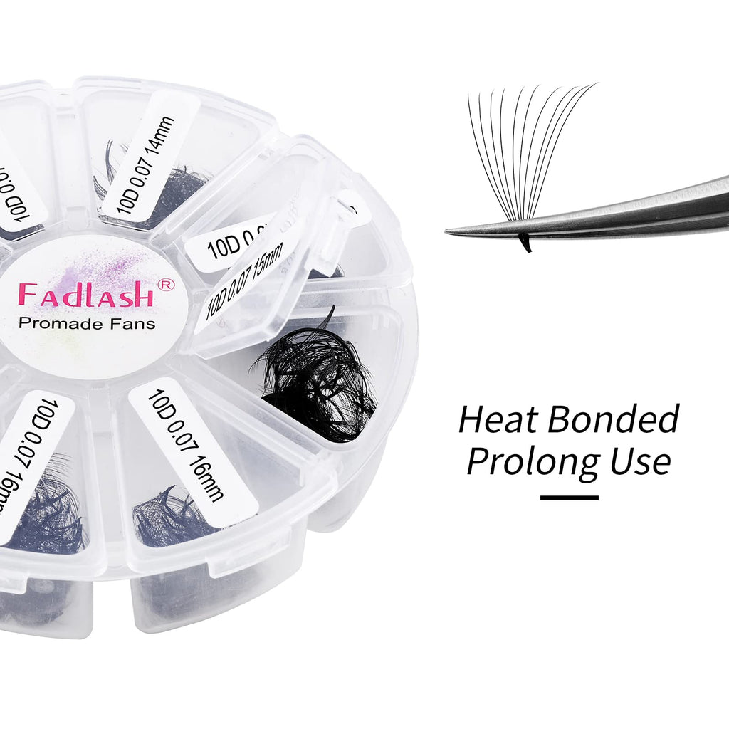 FADLASH Lash Extension 1000 Fans Premade Tray – Mixed D Curl 10D-0.07D, 13-16mm