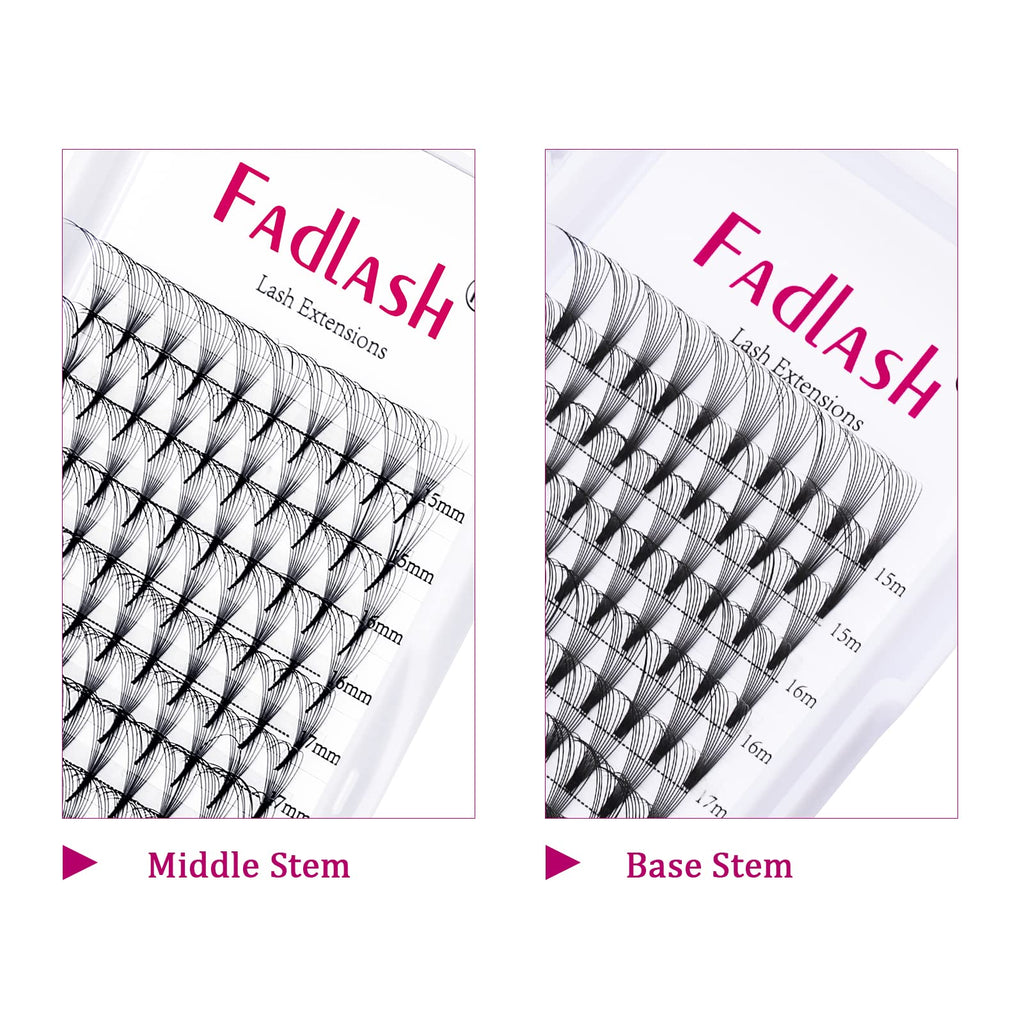 FADLASH 0.07mm C Curl 10D Premade Volume Lashes - 120pcs 10mm PBT