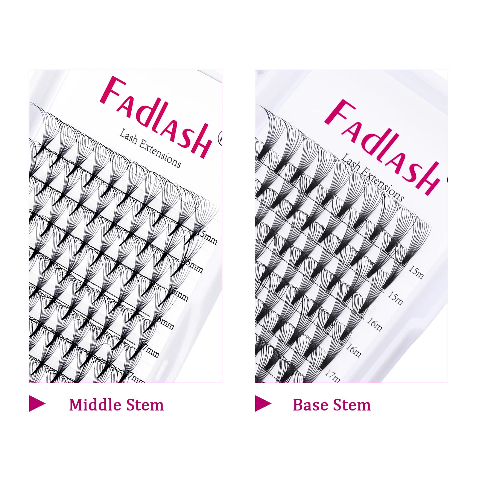 FADLASH 0.07mm C Curl 10D Premade Volume Lashes - 120pcs 10mm PBT