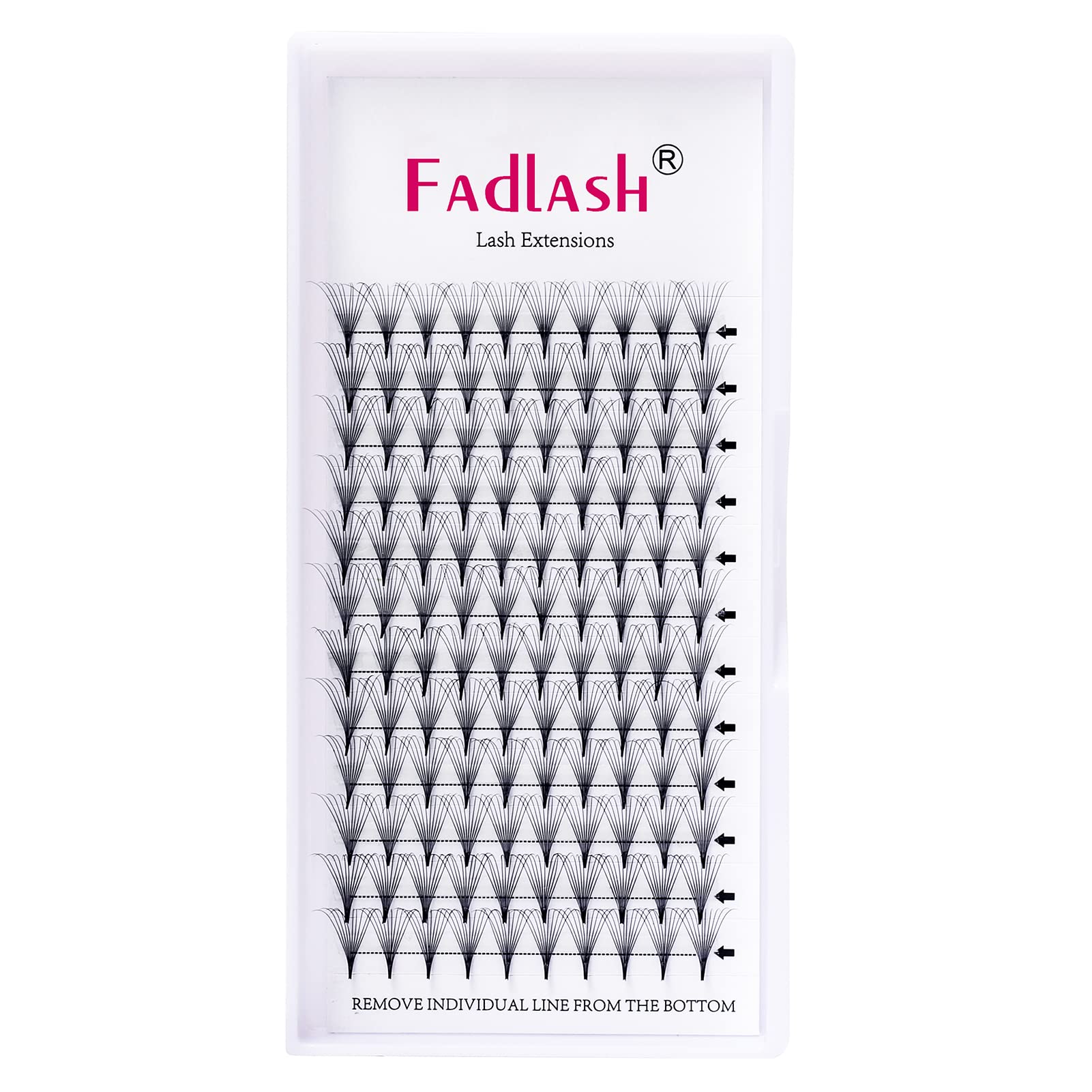 FADLASH 0.07mm C Curl 10D Premade Volume Lashes - 120pcs 10mm PBT