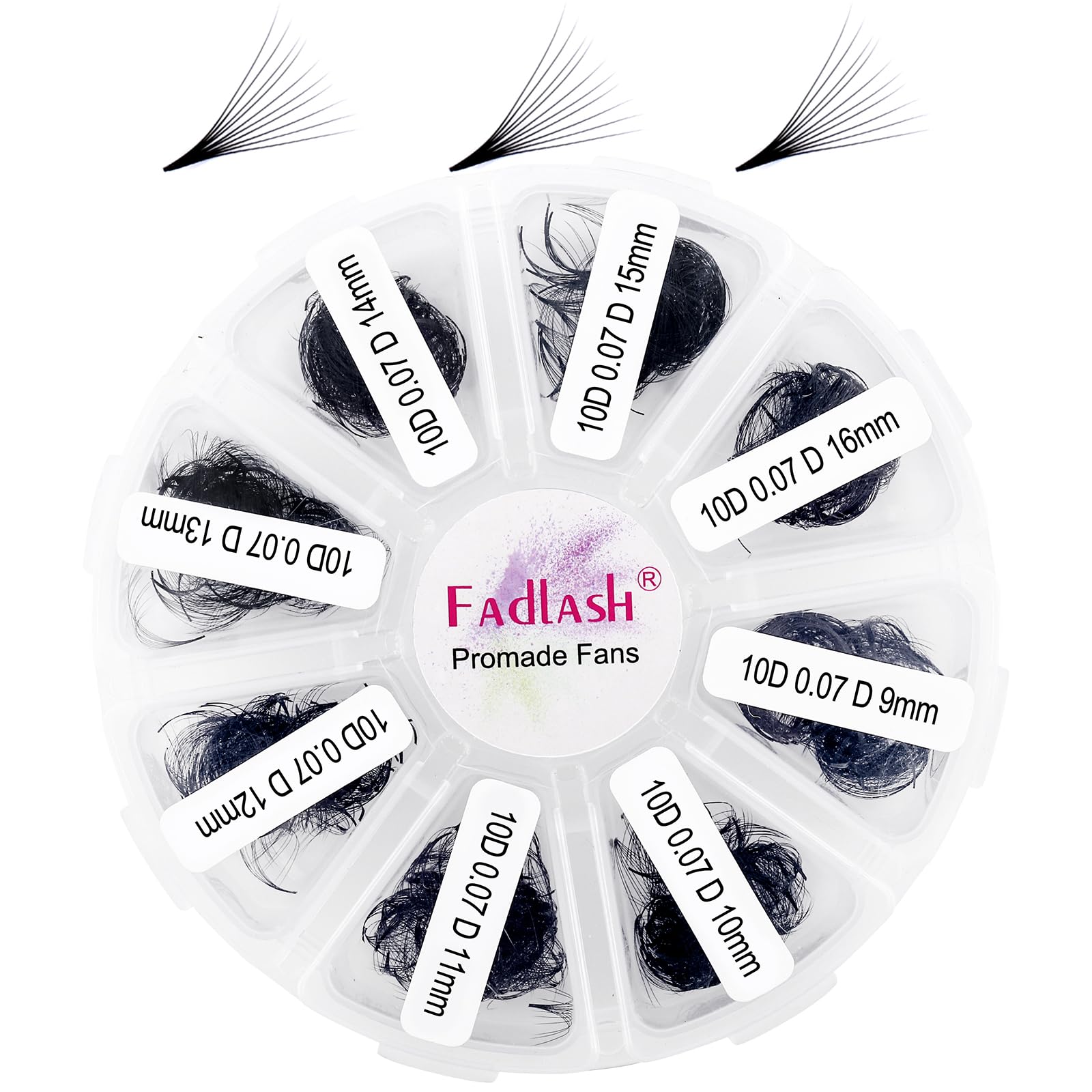 FADLASH Premade Fans Lash Extensions – 1000pcs Volume Fans, D Curl, 9–16mm (10D–20D)