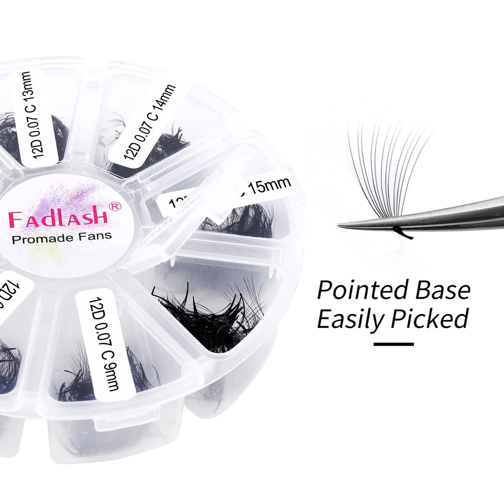 FADLASH Volume Lash Extensions – Premade Fans 1000pcs | 5D-16D, 9–20mm Mixed Tray