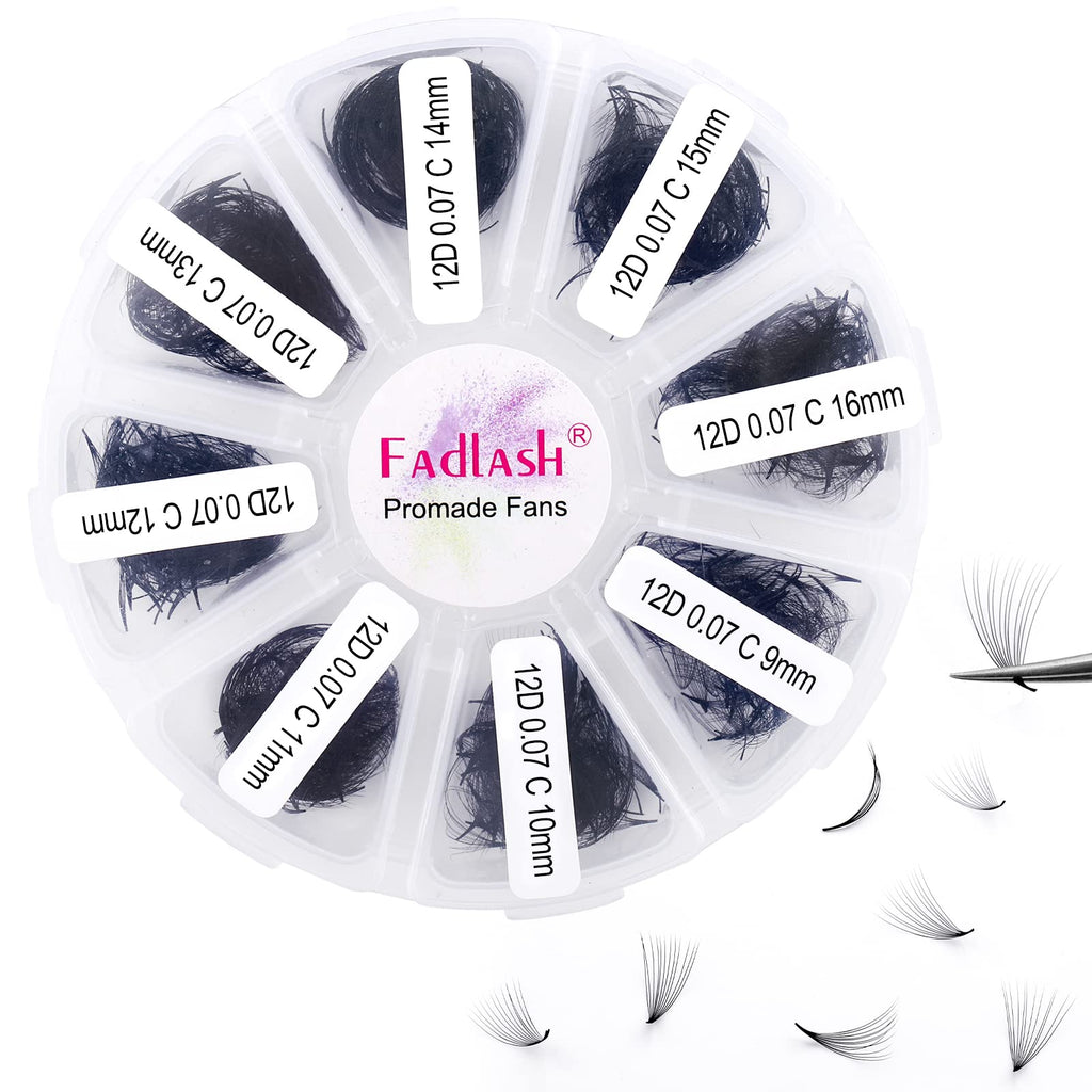 FADLASH Volume Lash Extensions – Premade Fans 1000pcs | 5D-16D, 9–20mm Mixed Tray