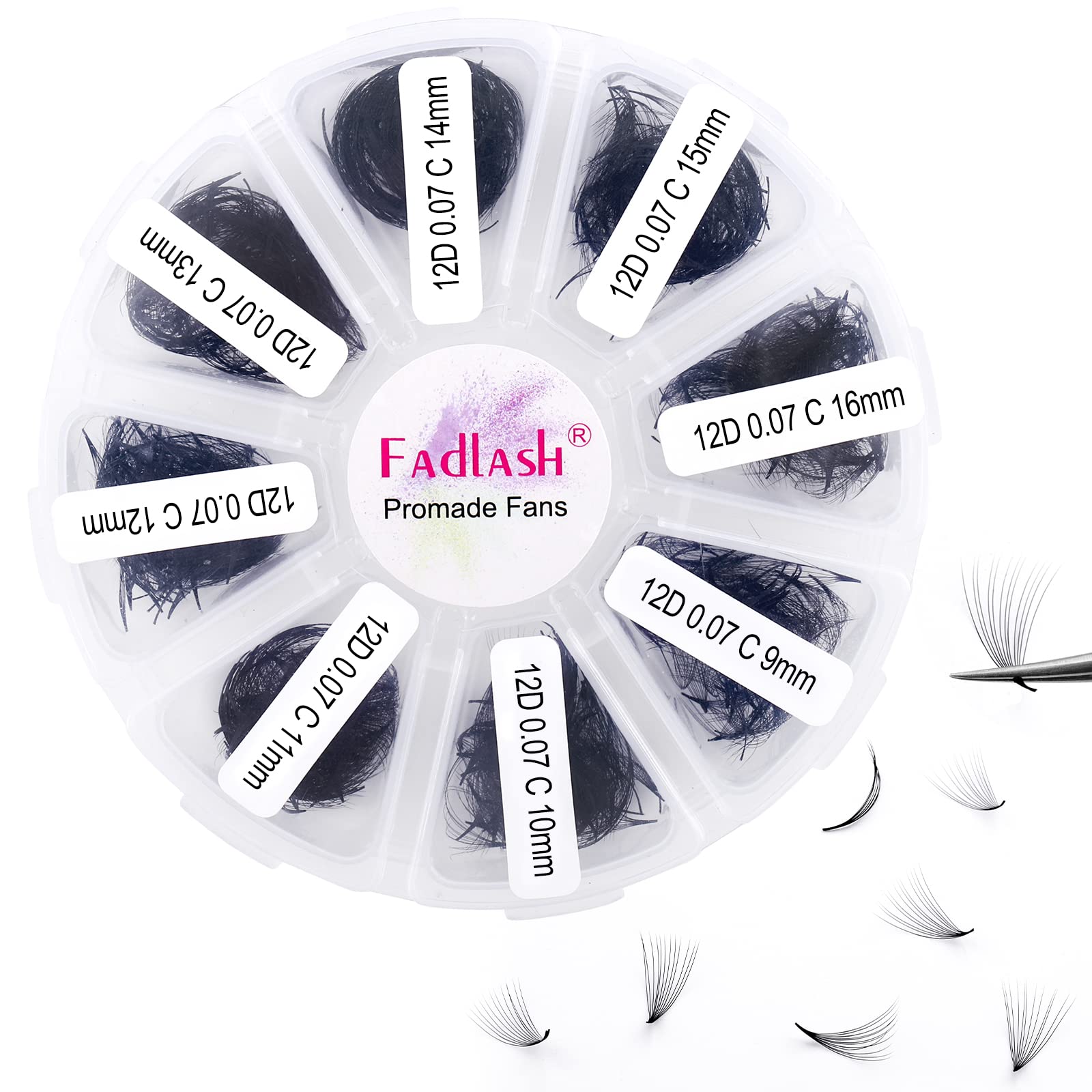 FADLASH Volume Lash Extensions – Premade Fans 1000pcs | 5D-16D, 9–20mm Mixed Tray