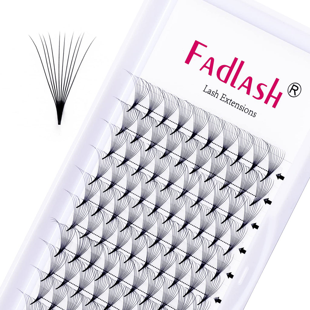 FADLASH 0.07mm C Curl 10D Premade Volume Lashes - 120pcs 10mm PBT