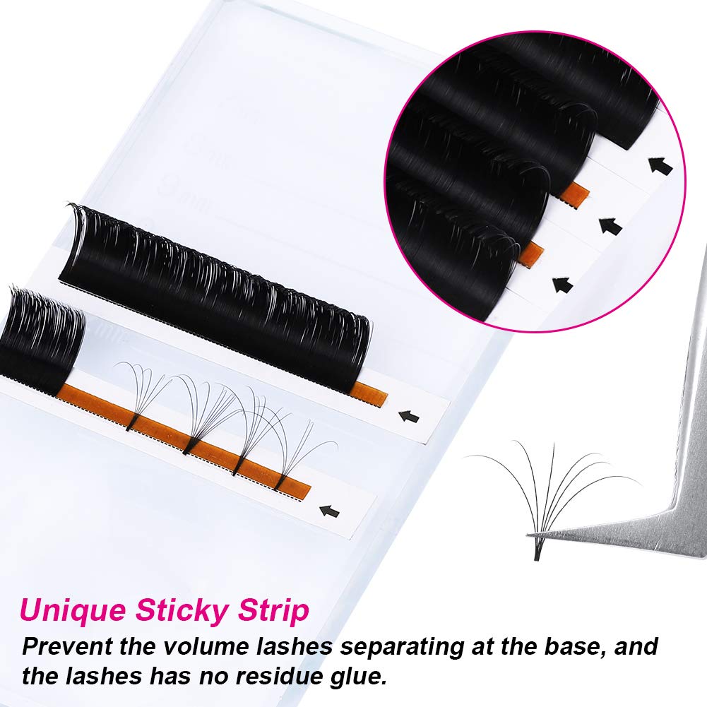 FADLASH D Curl 0.07 14mm Self-Fanning Lashes – Semi-Permanent Volume Extensions