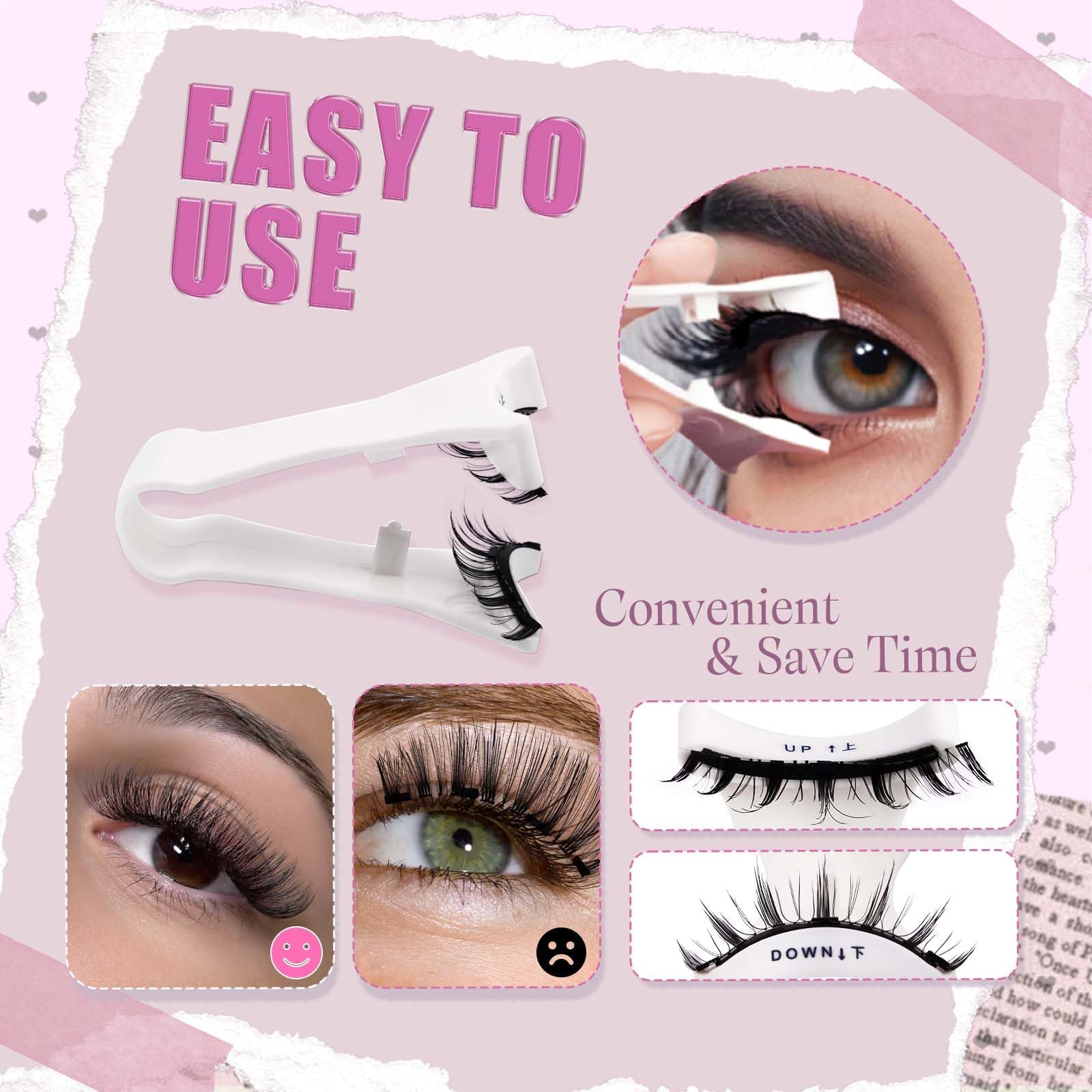 FADLASH Magnetic Eyelashes – Natural Look, Glue-Free, Reusable Lashes with Applicator (2 Pairs) S01