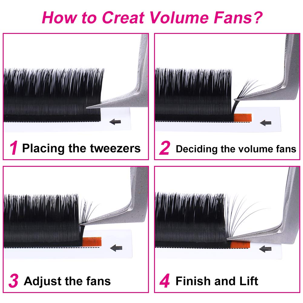 FADLASH D Curl 0.07 14mm Self-Fanning Lashes – Semi-Permanent Volume Extensions