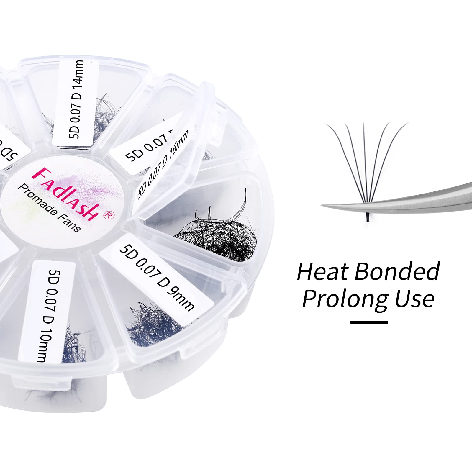 FADLASH Volume Premade Lash Fans 1000pcs — 5D-16D, 9-16mm Mixed Tray