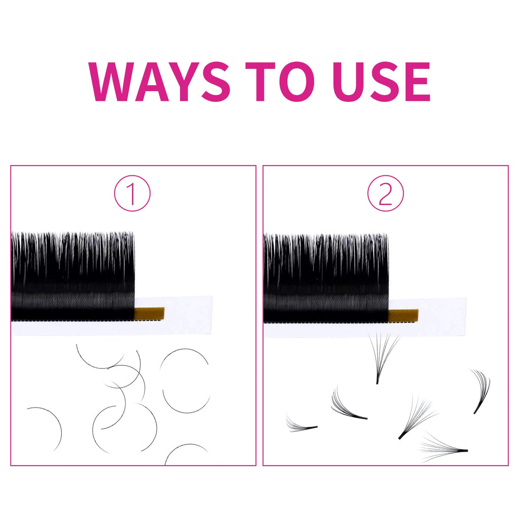 FADLASH Classic Volume Lash Extensions 0.07 D Curl 20-25mm – Premium Silk, Matte Black
