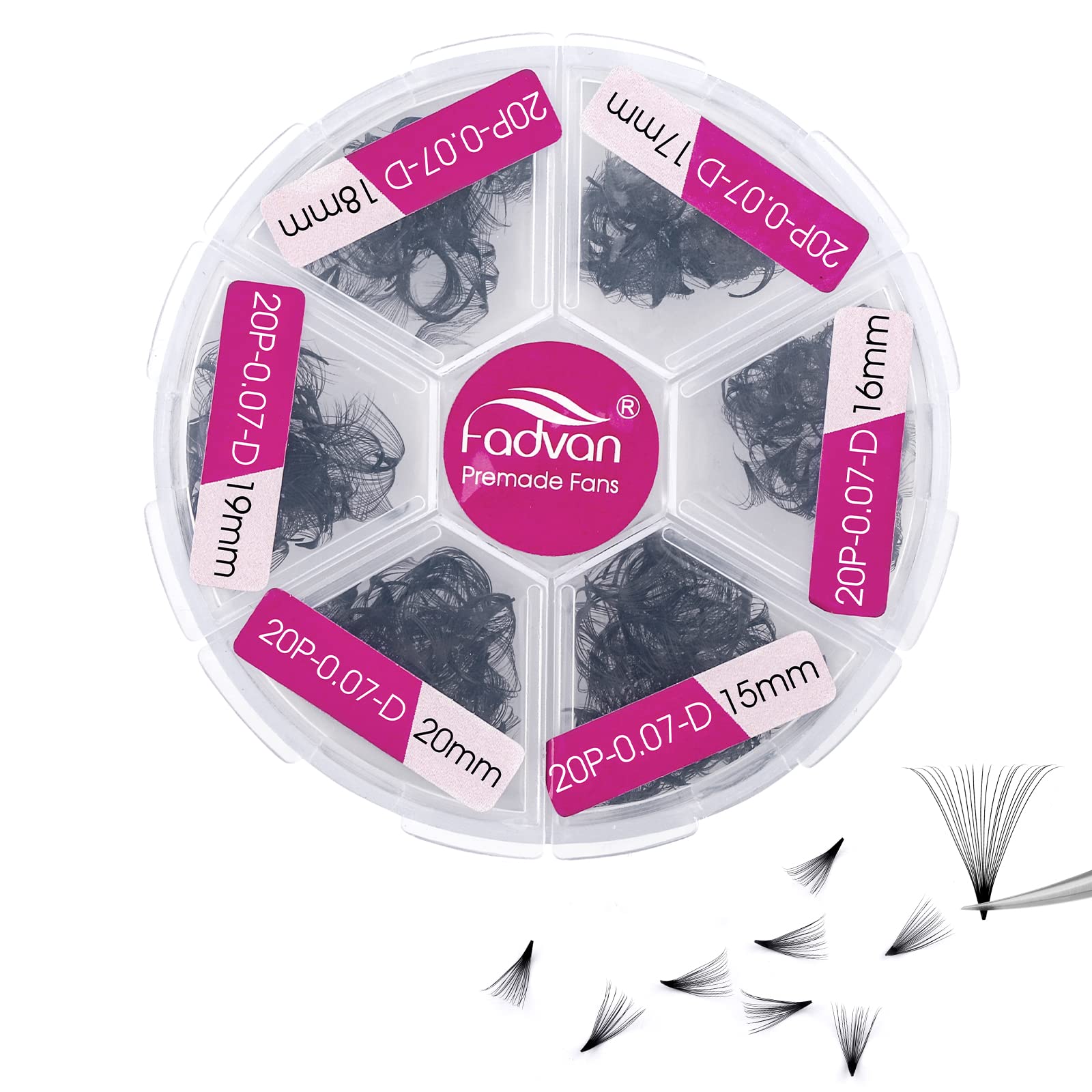 FADVAN 600 Premade Fans Eyelash Extensions – 15-20mm, 20D, 0.07D Thickness