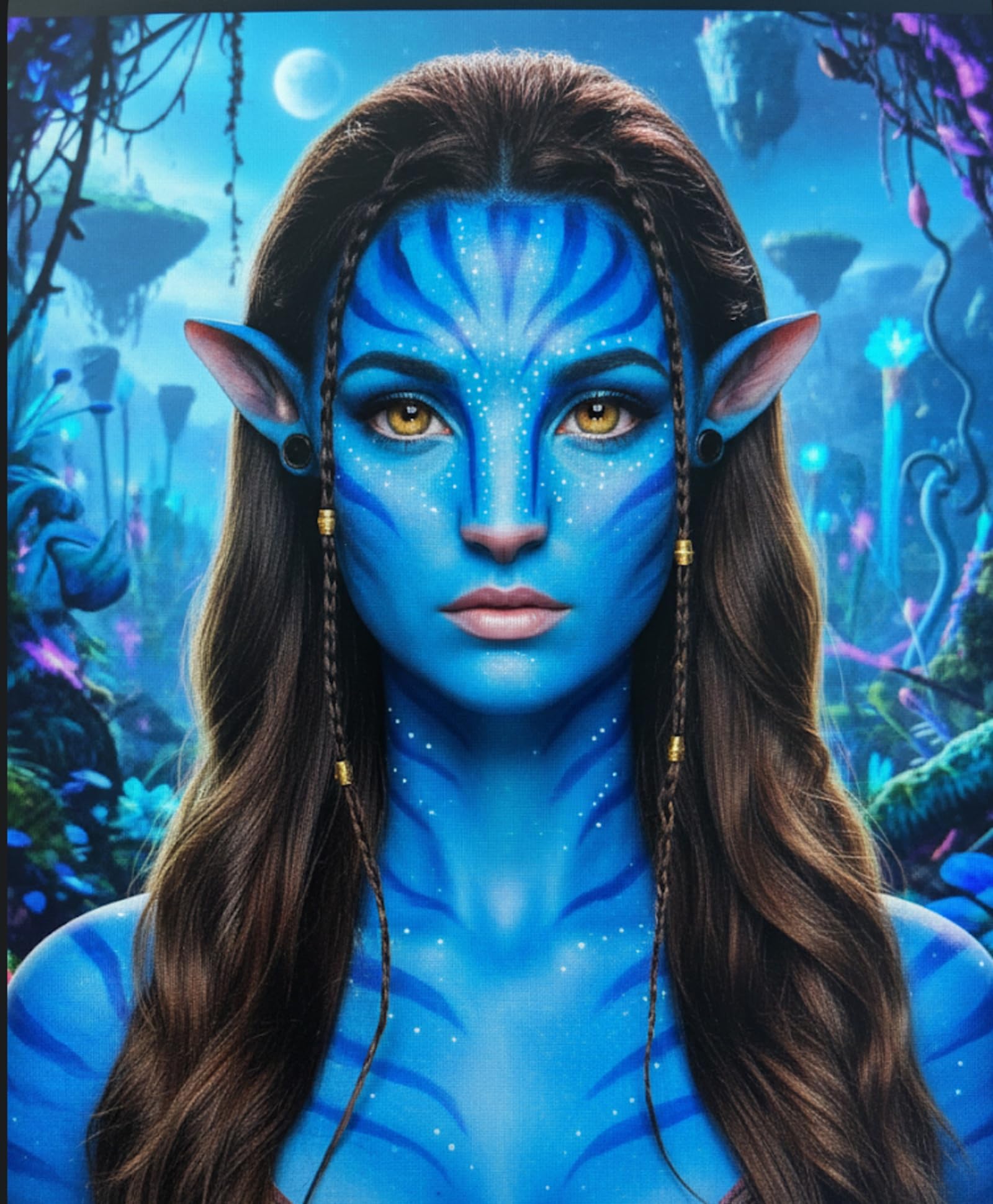 Faglowmify Avatar Makeup Kit — 8-Piece Na’vi Cosplay Set with Blue/White Paint, UV Eyeliner & Elf Ears