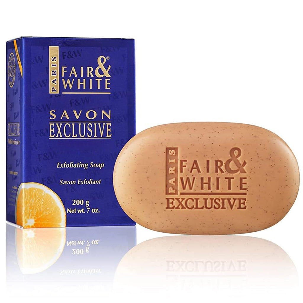 FAIR & WHITE Exclusive Exfoliating Soap – 7 oz / 200 g | Brightening & Moisturizing Bar