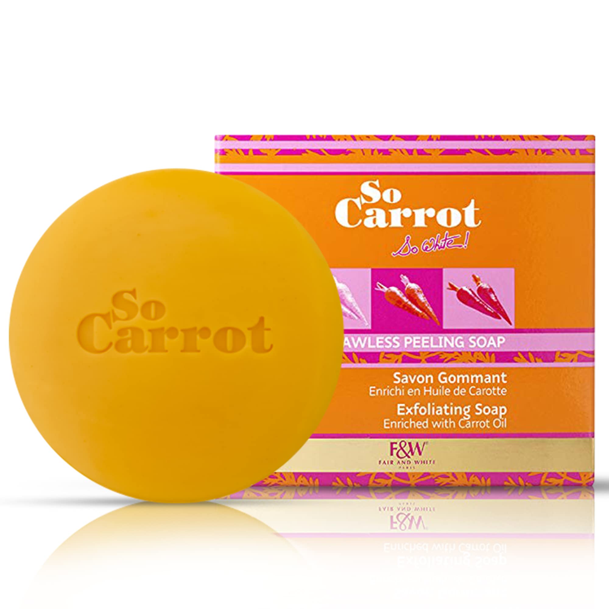 FAIR & WHITE So Carrot Exfoliating Soap – 200g | Deep Cleanse & Gentle Brightening