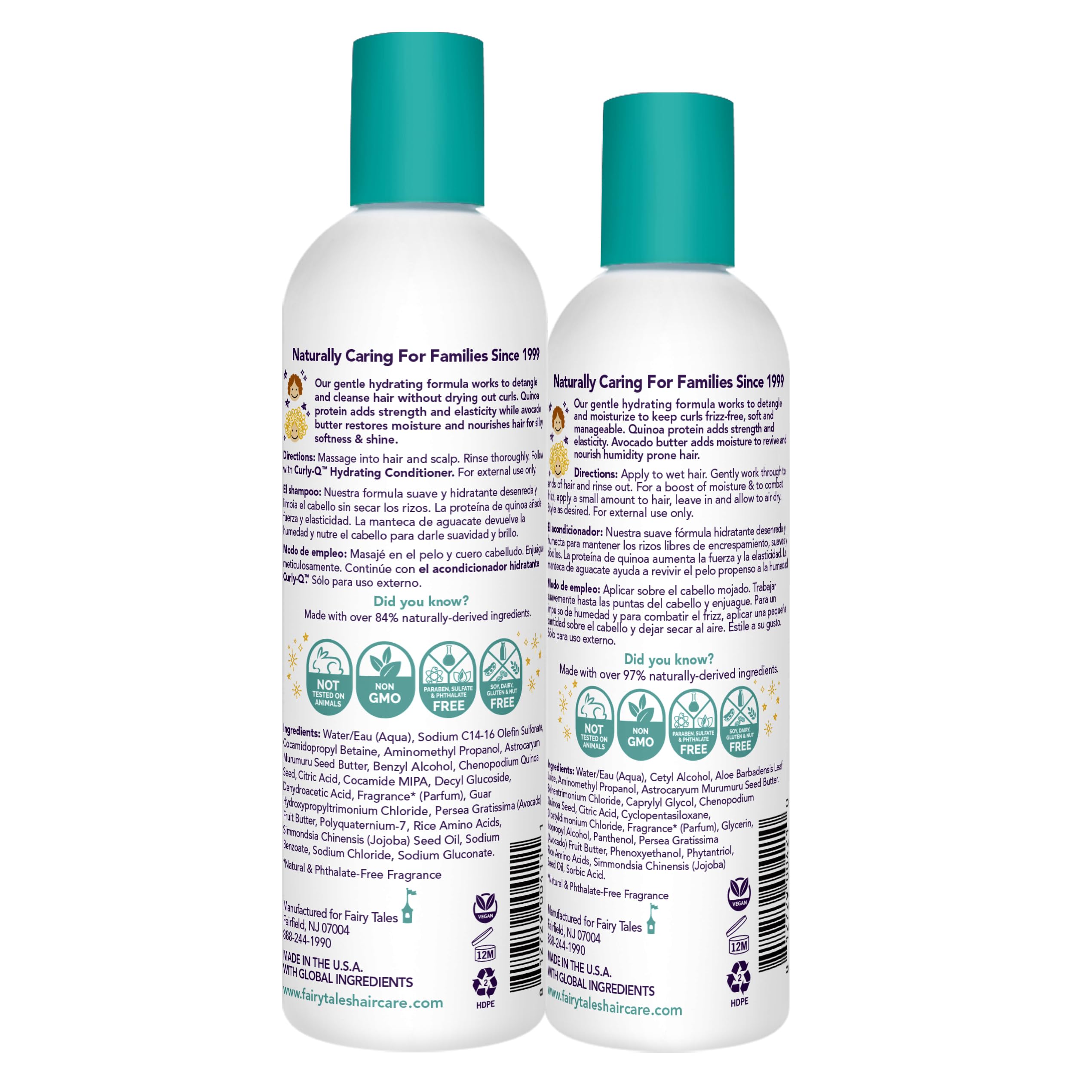 Fairy Tales Curly Q Hydrating Kids Shampoo & Conditioner — 2 Pack (12oz + 8oz)