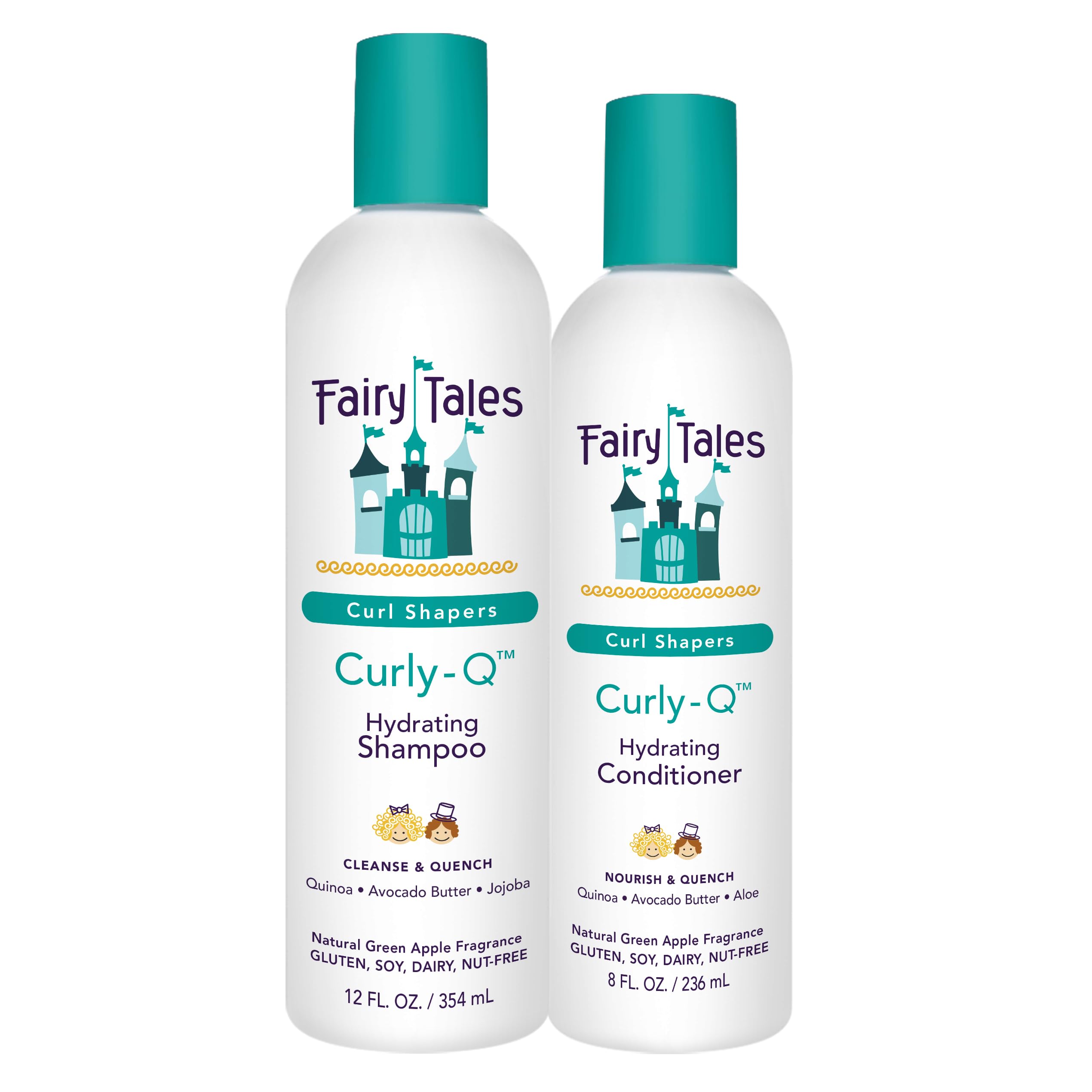 Fairy Tales Curly Q Hydrating Kids Shampoo & Conditioner — 2 Pack (12oz + 8oz)