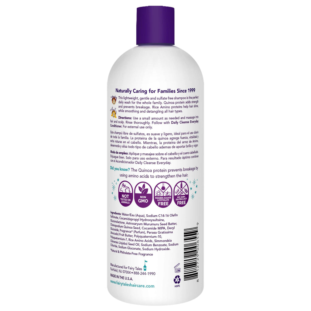 Fairy Tales Daily Cleanse Kids Shampoo – Gentle, Paraben-Free, All Hair Types, 32 oz