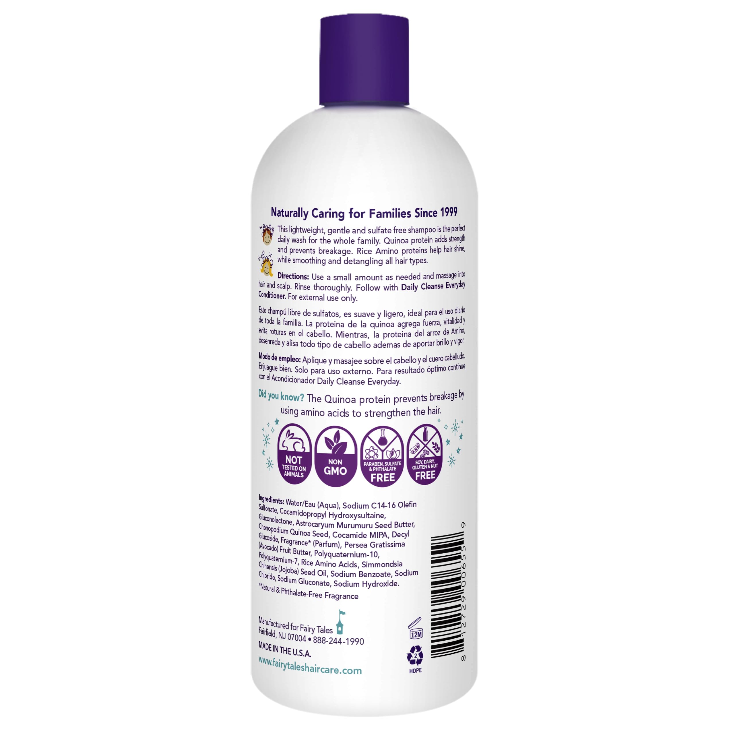 Fairy Tales Daily Cleanse Kids Shampoo – Gentle, Paraben-Free, All Hair Types, 32 oz