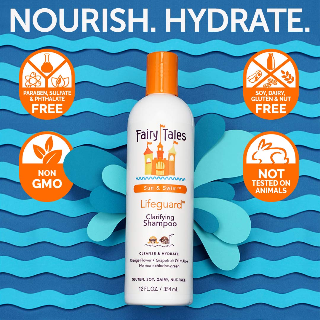 Fairy Tales Swim Shampoo & Conditioner for Kids — 32oz Duo, USA Made, Chlorine Removal, No Parabens or Sulfates