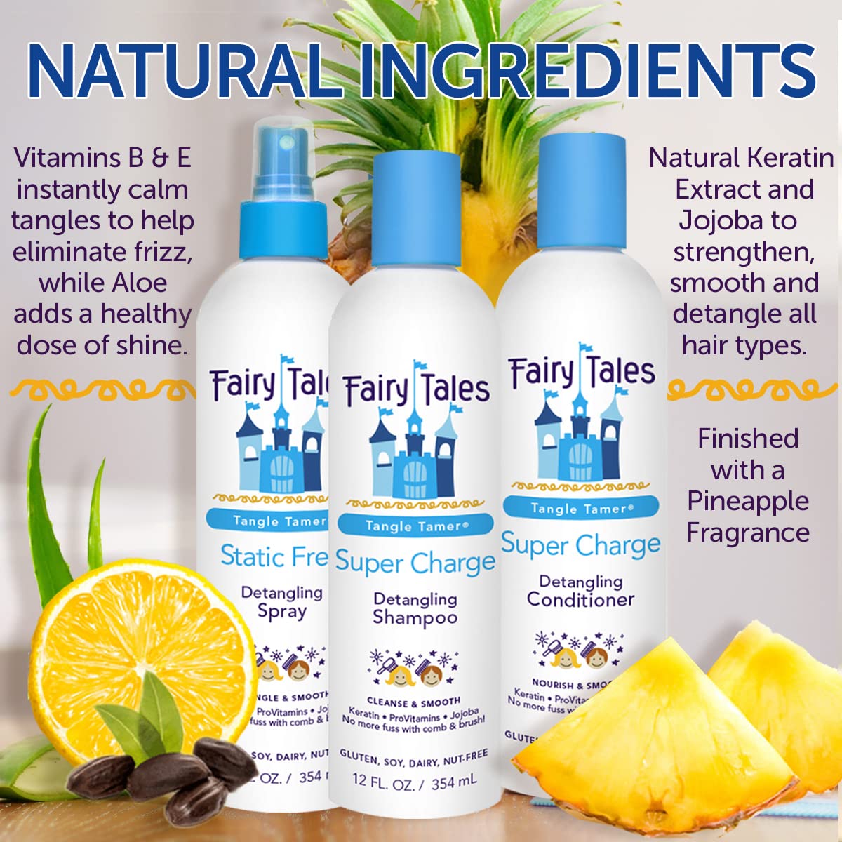 Fairy Tales Tangle Tamer Detangling Shampoo for Kids – Ultra Moisturizing, Anti-Frizz Protection, 32 oz | Paraben Free & Sulfate Free