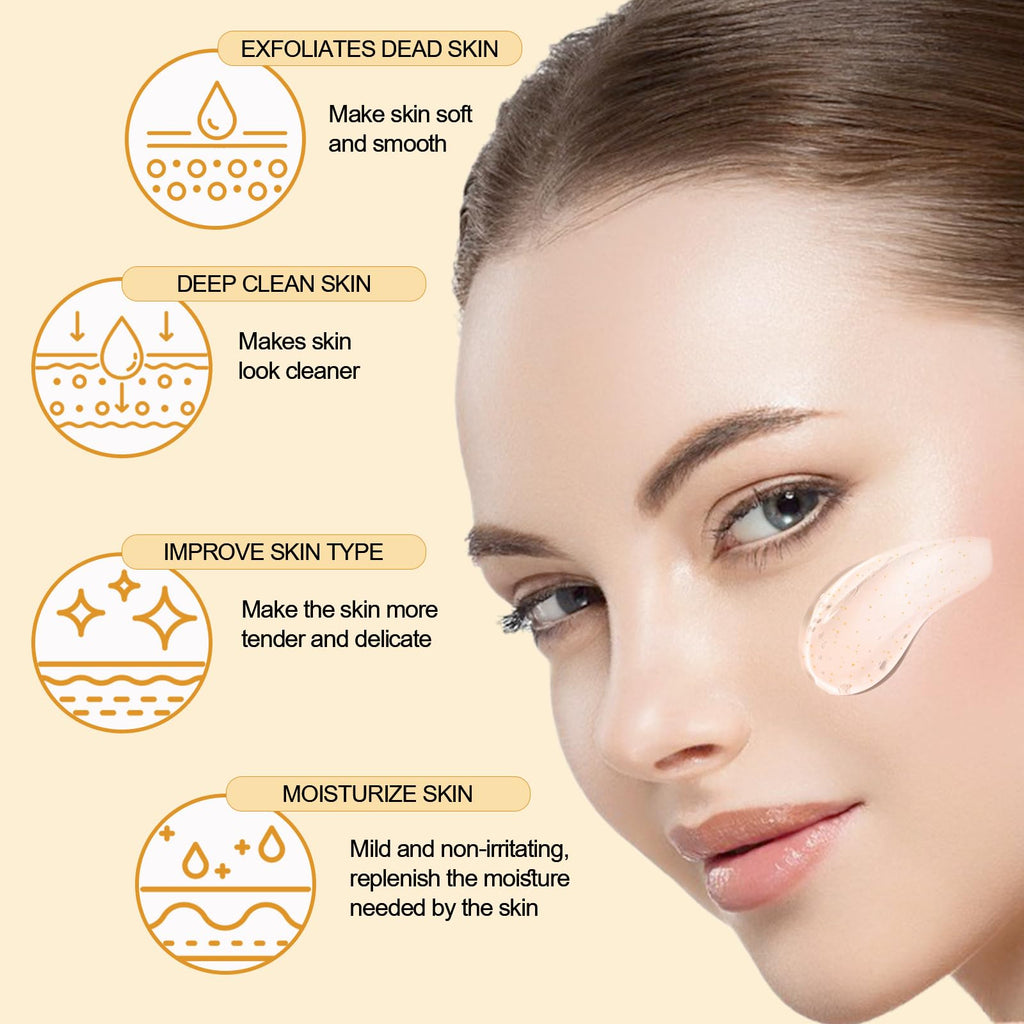 FAIRYTALESPACE Orange Exfoliating Gel Scrub for Face & Body – Deep Cleanse, Pore Refinement, Hydration (2PCS)