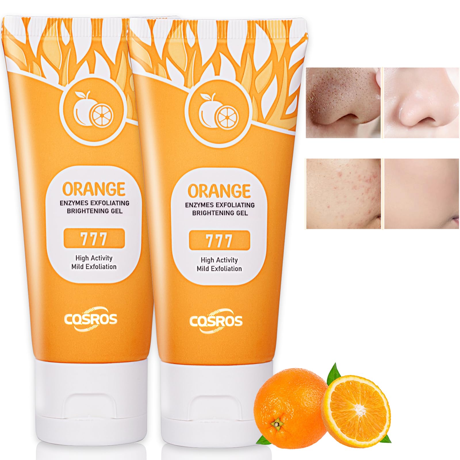 FAIRYTALESPACE Orange Exfoliating Gel Scrub for Face & Body – Deep Cleanse, Pore Refinement, Hydration (2PCS)