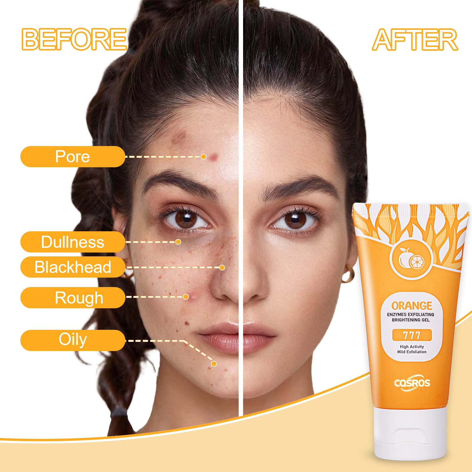 FAIRYTALESPACE Orange Exfoliating Gel Scrub for Face & Body – Deep Cleanse, Pore Refinement, Hydration (2PCS)