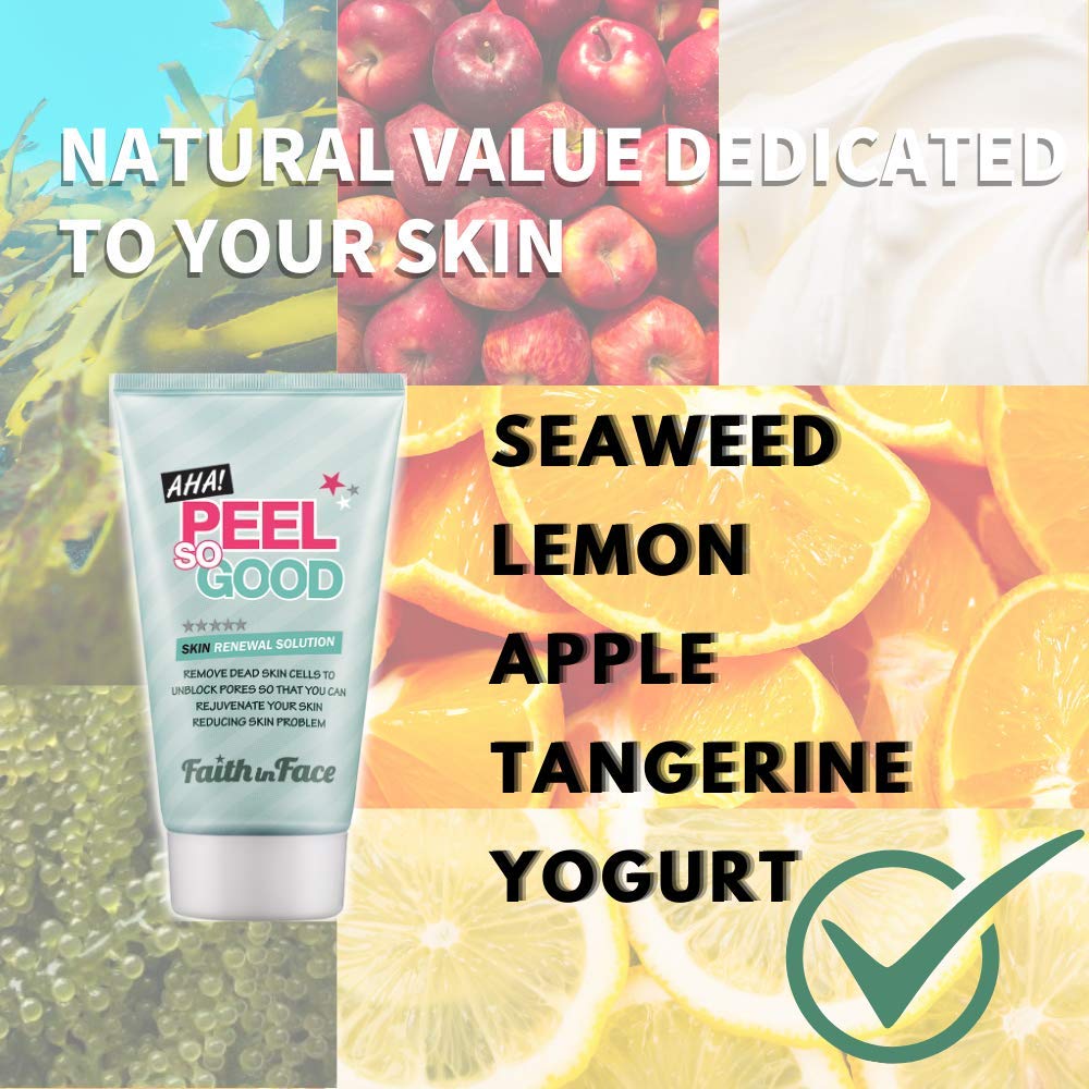 Faith in Face AHA Peel So Good Skin Renewal Peeling Gel – Gentle Exfoliating Facial Scrub for All Skin Types, 4.22 fl oz
