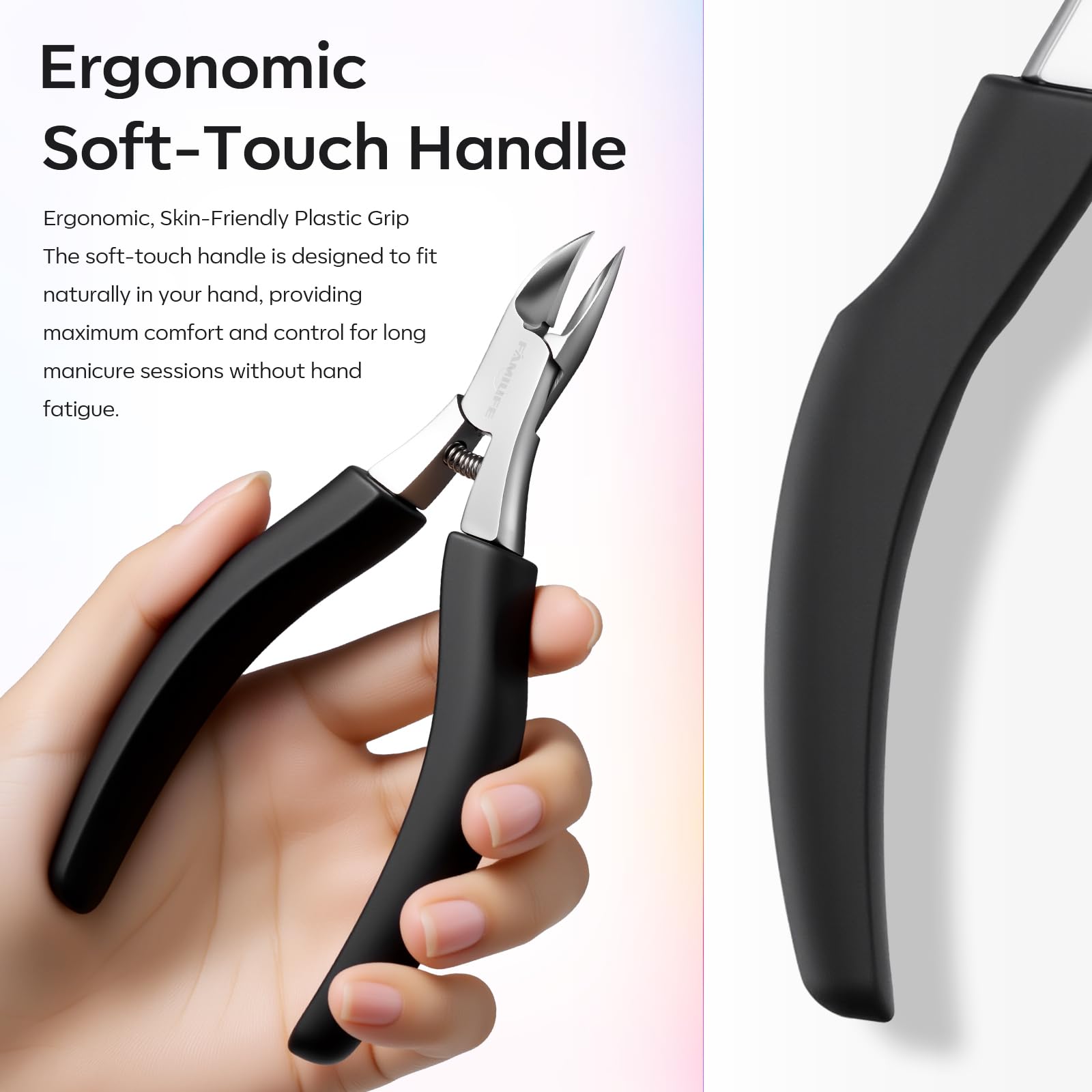 FAMILIFE Cuticle Nippers Scissors – Professional Stainless Steel Cuticle Trimmer with Non-Slip Handle