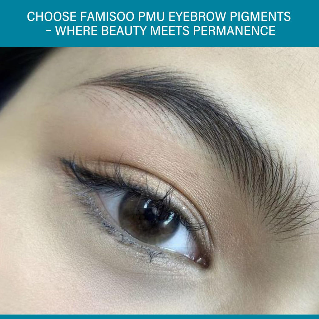 FAMISOO PMU Pigments for Eyebrow 0.169oz/5ml – Long-Lasting Microblading Ink in 263 Deep Brown