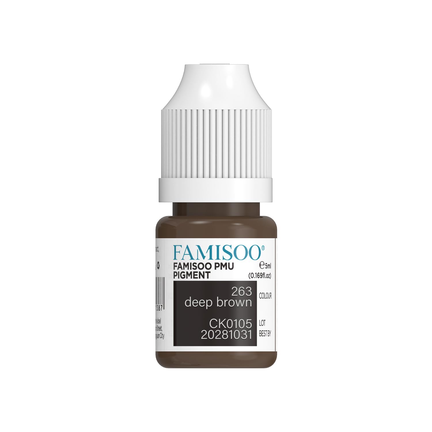 FAMISOO PMU Pigments for Eyebrow 0.169oz/5ml – Long-Lasting Microblading Ink in 263 Deep Brown