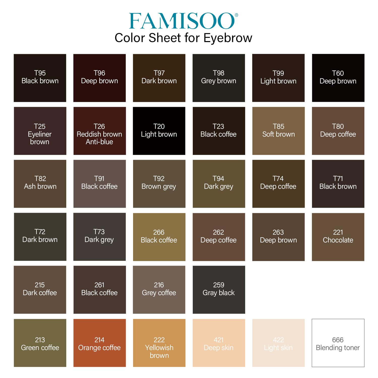 FAMISOO PMU Pigments for Eyebrow – 5ml True-Tone Microblading Ink for Brows, Lips & Eyeliner