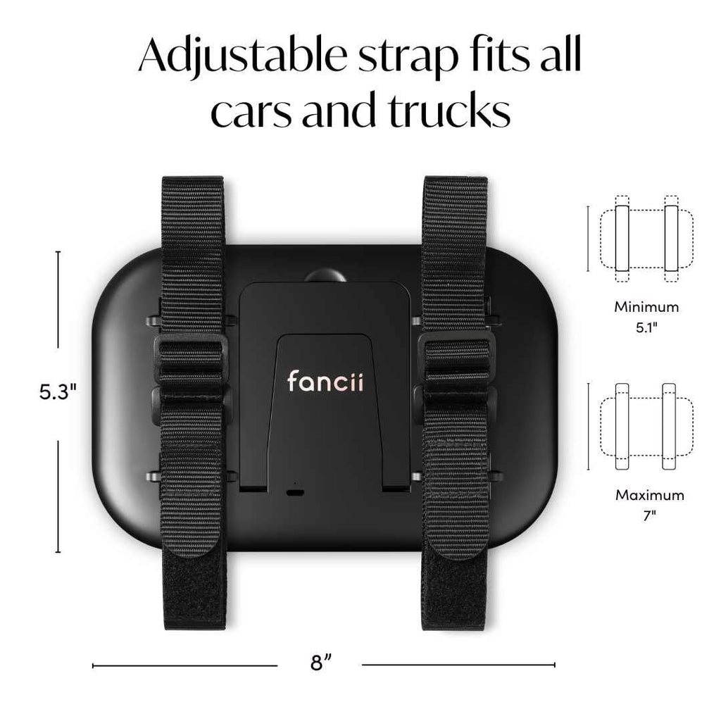 Fancii Juni 2 Clip-On Car Visor Mirror with 3-Color LED Light, Rechargeable