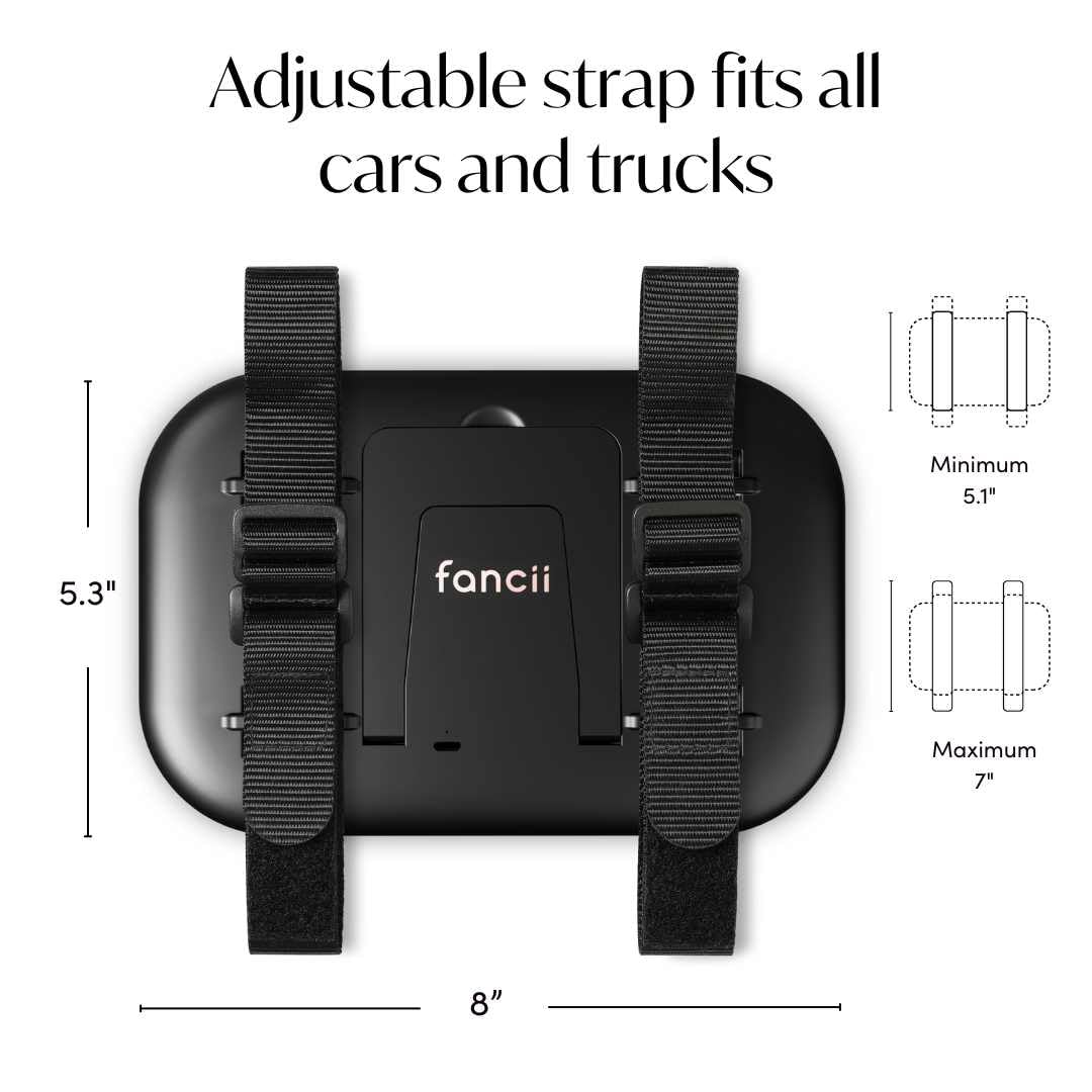 Fancii Juni 2 Clip-On Car Visor Mirror with 3-Color LED Light, Rechargeable